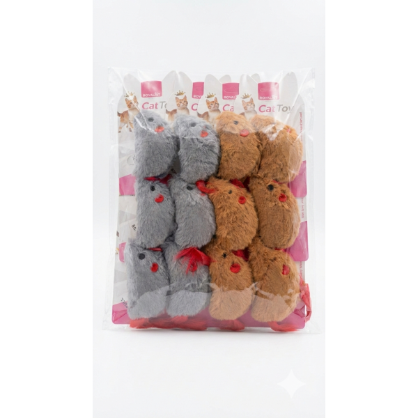 ROYALİST KIRMIZI KUYRUKLU PELUŞ KEDİ OYUNCAK FARE