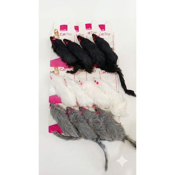 ROYALİST PEMBE KULAKLI PELUŞ KEDİ OYUNCAK FARE