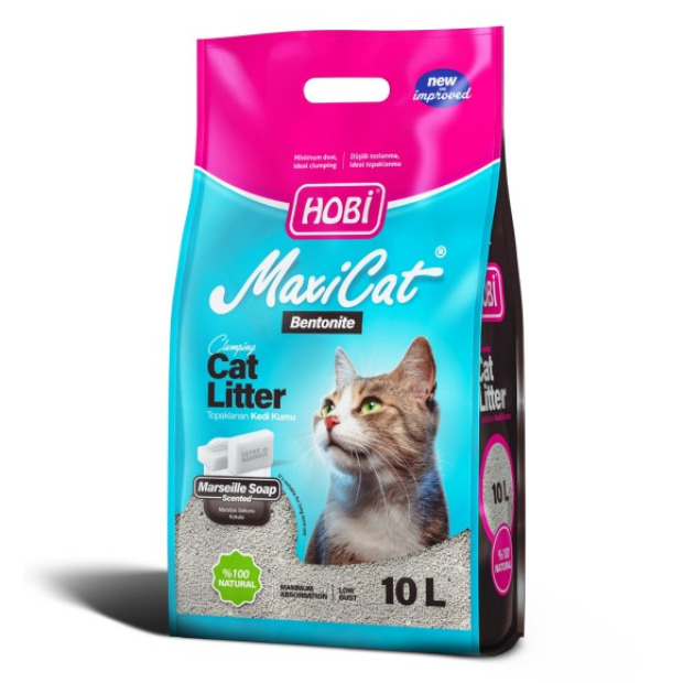 HOBİ MAXİCAT MARSİLYA SABUN BENTONİT KEDİ KUMU 10L