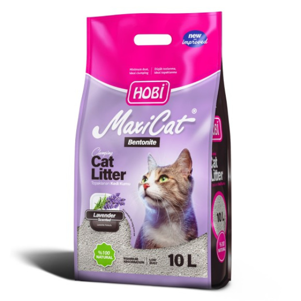 HOBİ MAXİCAT LAVANTA BENTONİT KEDİ KUMU KALIN 10LİTRE