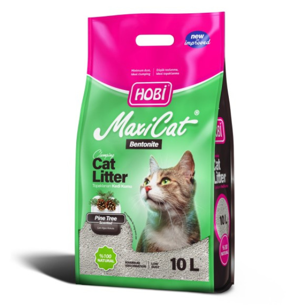 HOBİ MAXİCAT ÇAM KOKULU BENTONİT KEDİ KUMU 10L