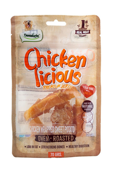 Dntlght Dog Chicken Licious WrpdSwtPotat70G(Tekli)