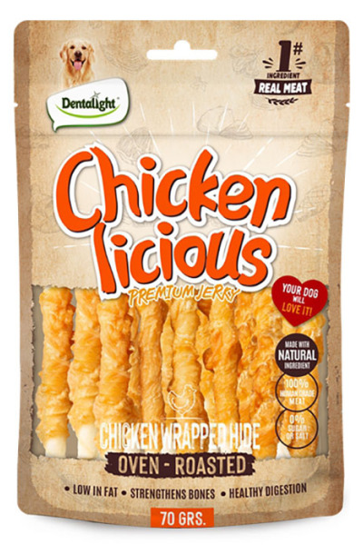 Dntlght Dog Chicken Licious Wrapd Hide 70G(Tekli)