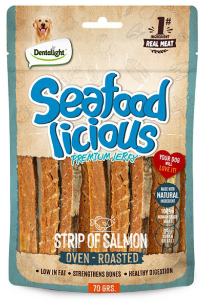 Dntlght Dog Seafood Licios StripOfSalmon70G(Tekli)