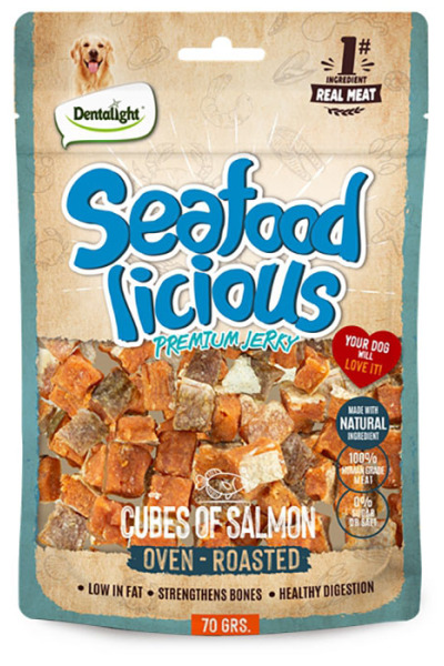Dntlght Dog Seafood Licious CubeOfSalmon70G(Tekli)