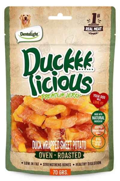 Dntlght Dog Duck Licious WrappdSwetPotat70G(Tekli)