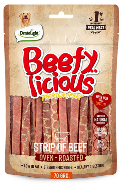 Dntlght Dog Beefy Licious Strip Of Beef 70G(Tekli)