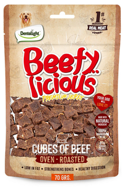 Dntlght Dog Beefy Licious Cubes Of Beef 70G(Tekli)