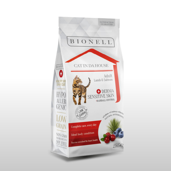Bionell Adult Kuzu Etli ve Somonlu Kedi Maması 10 Kg (Hediyeli)