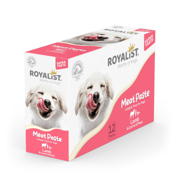 ROYALIST MEAT PASTE DOG LAMB & CARROT & PEAS 90 GR (12)