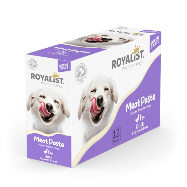 ROYALIST MEAT PASTE DOG DUCK & CARROT & PEAS 90 GR (12)