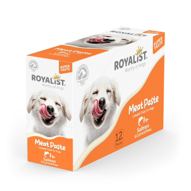 ROYALIST MEAT PASTE DOG SALMON & CARROT & PEAS 90 GR (12)