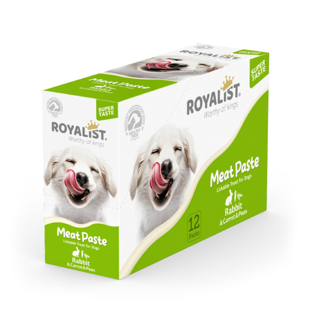 ROYALIST MEAT PASTE DOG RABBIT & CARROT & PEAS 90 GR (12)