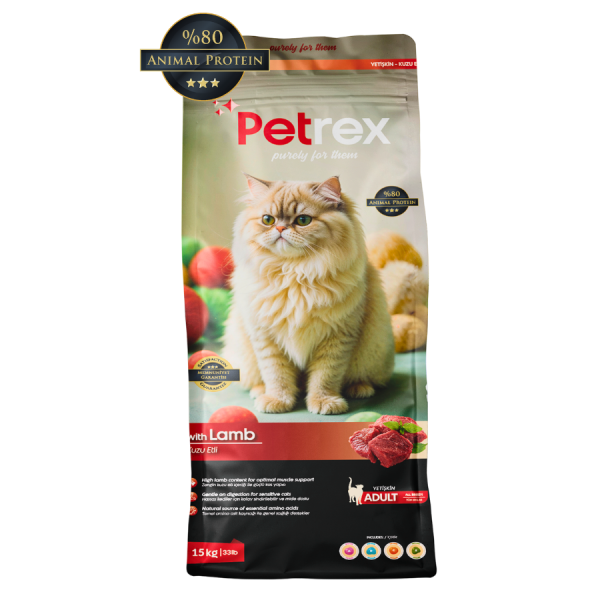 PETREX KUZU ETLİ KEDİ MAMA 15 KG