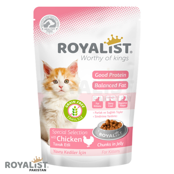 ROYALIST KİTTEN KEDİ TAVUKLU JELLY POUCH KONSERVE 85 GR (24 ADET)