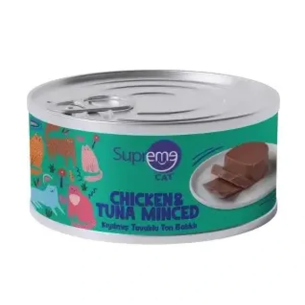 SUPREME KEDİ KIYILMIŞ TAVUK & TON BALIK 85GR (24 LÜ)