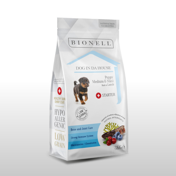 Bionell Orta ve Büyük Irk Yavru Köpek Maması Kuzu Etli 3 kg (Hediyeli)