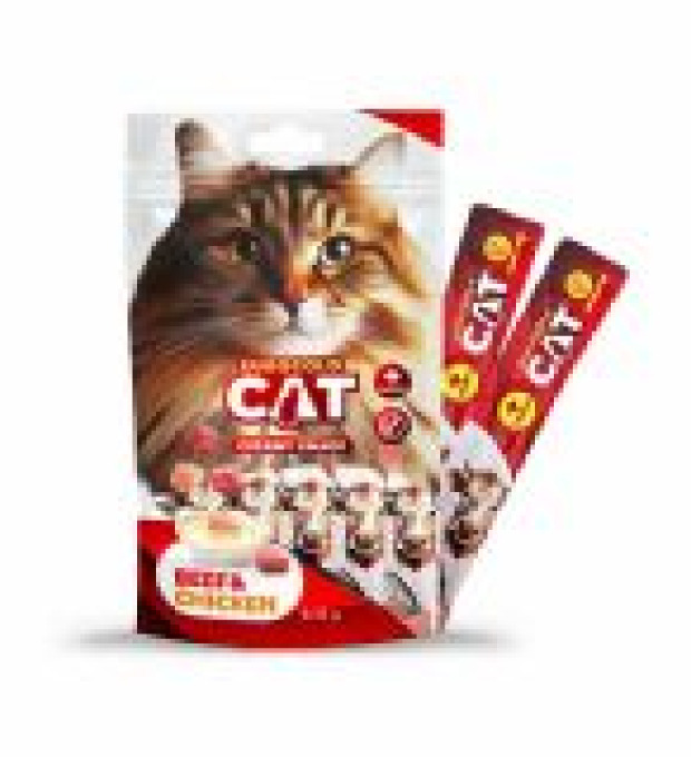 EuroGold Cat Sıvı Kedi Ödülü Dana - Tavuk Etli 5x15Gr