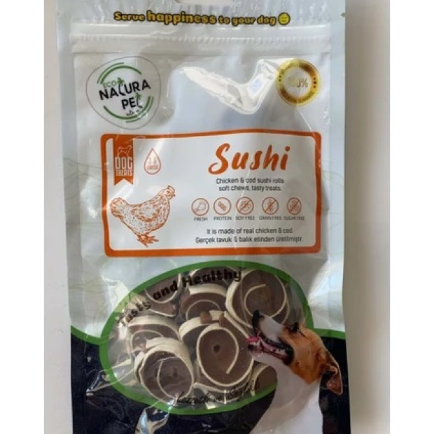 ECO NATURA SUSHİ TAVUK VE MORİNA KÖPEK ÖDÜL 100GR