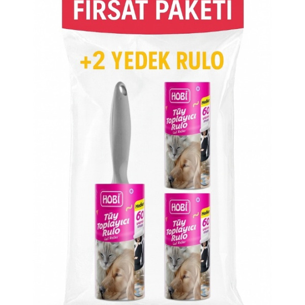 Hobi Tüy Toplama Rulosu 10 cm (Medium Boy) – 60 Yaprak 2 Yedekli