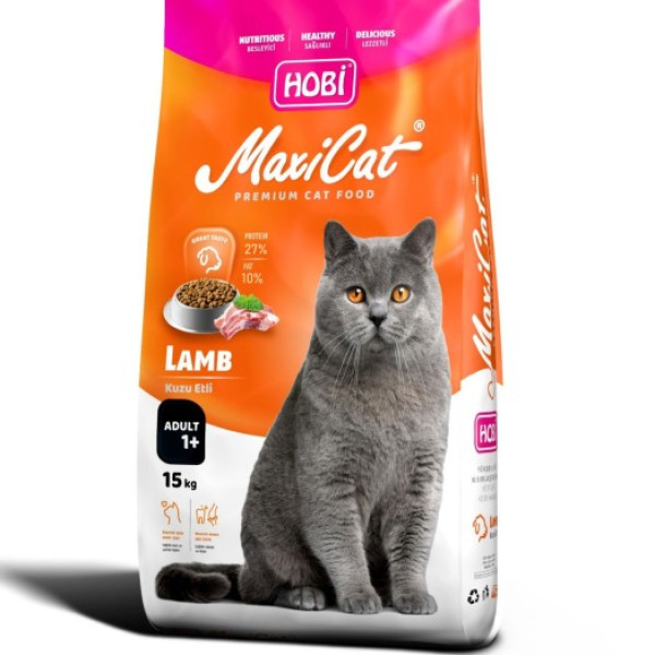 HOBİ MAXİCAT KUZU ETLİ YETİŞKİN KEDİ MAMASI 15KG