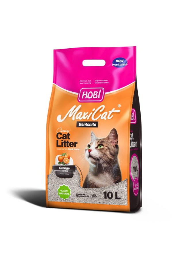 Hobi Maxicat Portakallı Bentonit Kedi Kumu 10 Litre