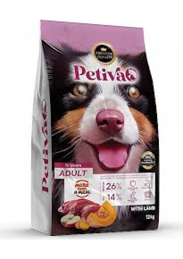 PETİVA YETİŞKİN KÖPEK KUZU ETLİ MAMA 15KG