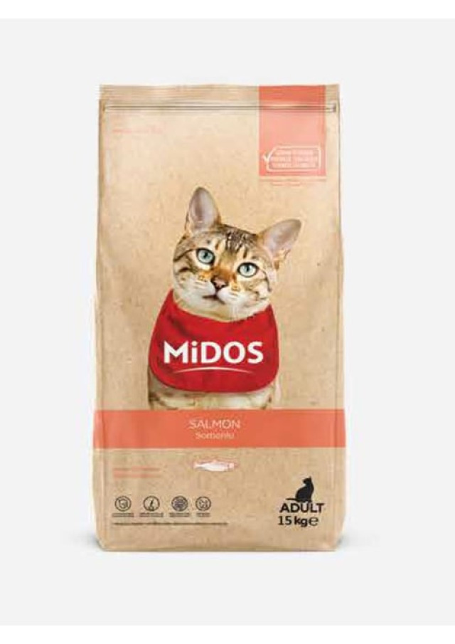 Midos Somonlu Ve Prinçli Yetişkin Kedi Mama 15Kg