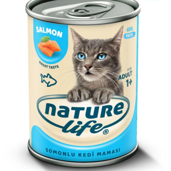 Naturelife Somonlu Ezme Kedi Konservesi 400gr x 12 Adet