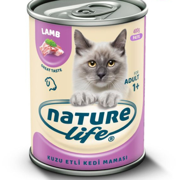 Naturelife Kuzu Etli Ezme Kedi Konservesi 400gr x 12 Adet