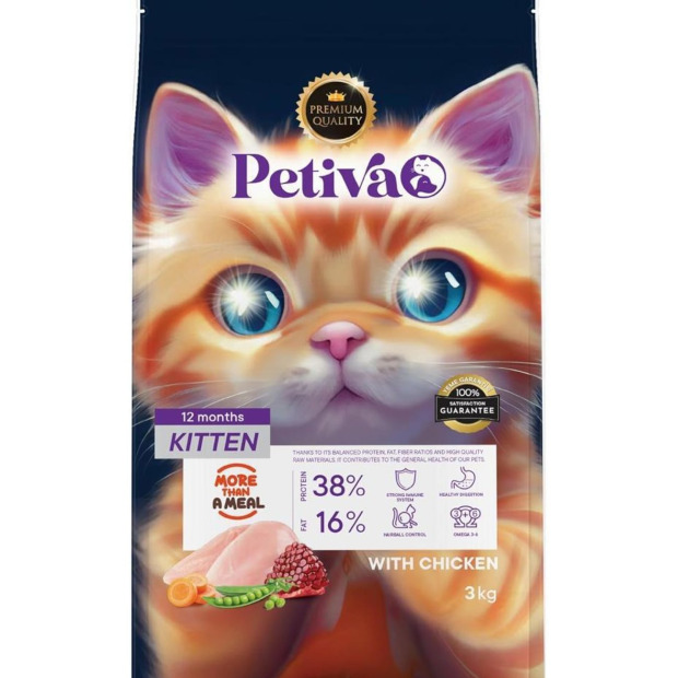 PETİVA YAVRU KEDİ TAVUKLU ETLİ 3 KG