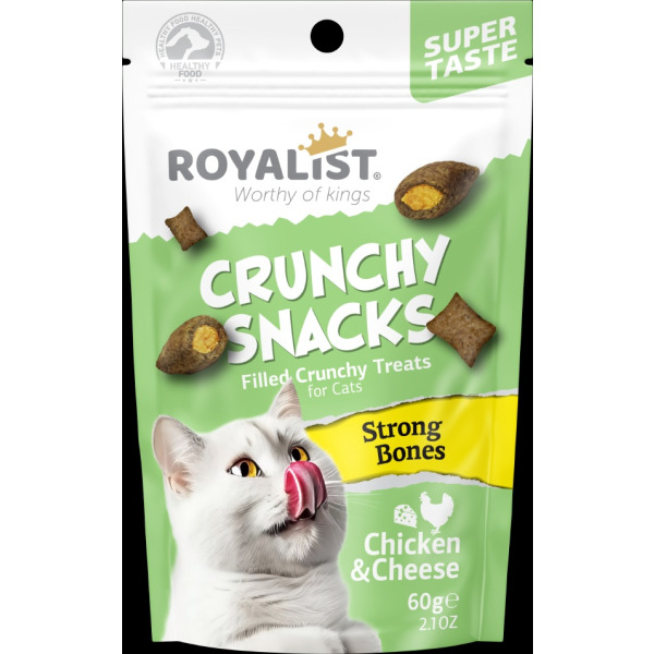 ROYALİST CRUNCHY SNACKS CHİCKEN/CHEESE STR.BONE 60GR
