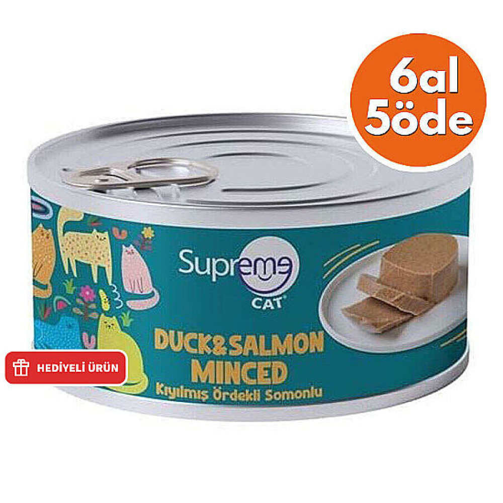 SUPREME KEDİ KIYILMIŞ ÖRDEKLİ BALIK 85 GR 6 AL 5 ÖDE