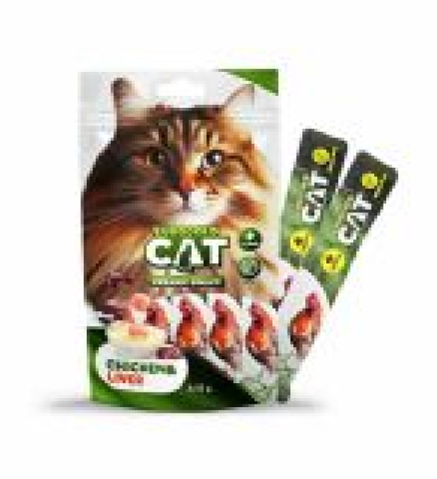EuroGold Cat Sıvı Kedi Ödülü Tavuk - Ciğer 5x15Gr