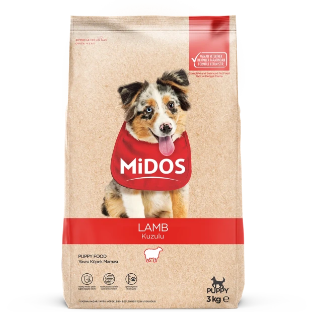 Midos Kuzu Et Ve Pirinçli Yavru Köpek Mama 3 Kg